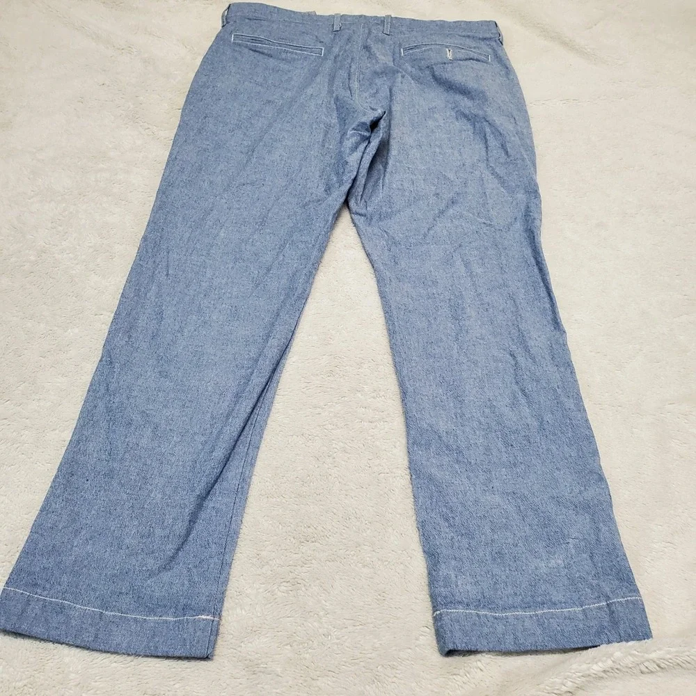 J. Crew Blue‎ Cotton Mid Rise Pants Men 34x30 Classic Casual Minimalist Capsule